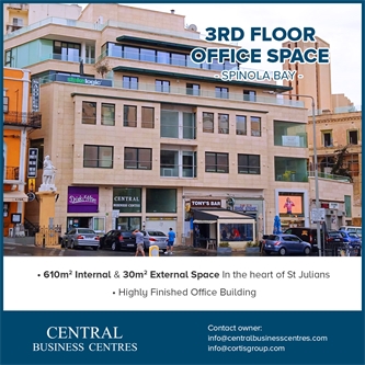 Exclusive Level 3 Office Space in Spinola Bay, St Julians Exclusive Level 3 Office Space in Spinola Bay, St Julians